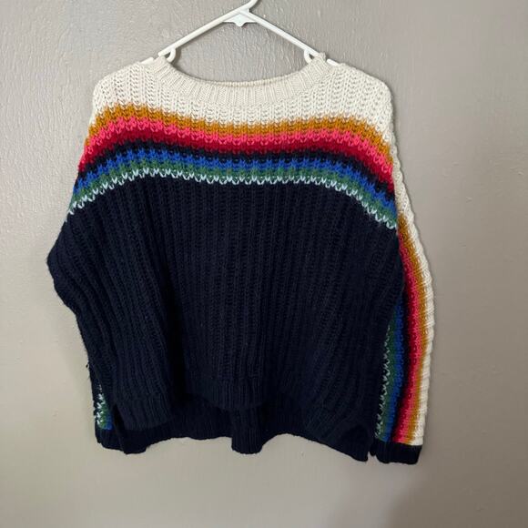 XIRENA Apres Ski Sweater in Navy Blue Stripe Alpaca Blend Size XS winter fall - Picture 2 of 7